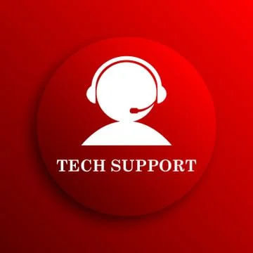 Tech support icon. Internet button on white background.. Stock Illustration