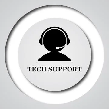 Tech support icon. Internet button on white background.. 스톡 일러스트