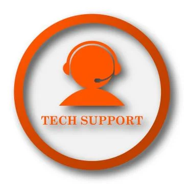 Tech support icon. Internet button on white background.. Illustrazione stock