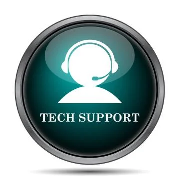 Tech support icon. Internet button on white background.. 스톡 일러스트
