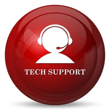 Tech support icon. Internet button on white background.. Stock Illustration