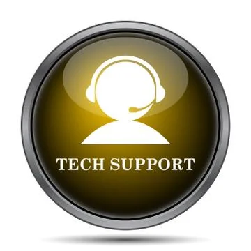 Tech support icon. Internet button on white background.. Illustrazione stock