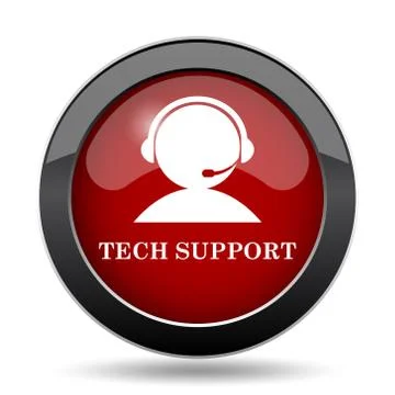 Tech support icon. Internet button on white background.. 스톡 일러스트