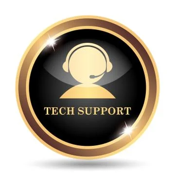 Tech support icon. Internet button on white background.. Stock Illustration