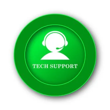 Tech support icon. Internet button on white background.. Stock Illustration