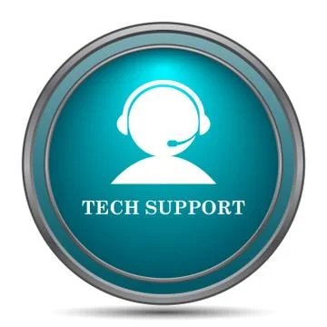 Tech support icon. Internet button on white background.. 스톡 일러스트
