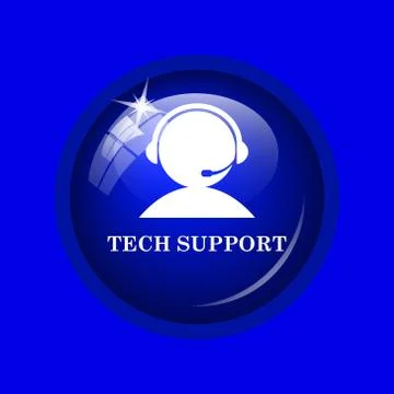 Tech support icon. Internet button on blue background. . 스톡 일러스트