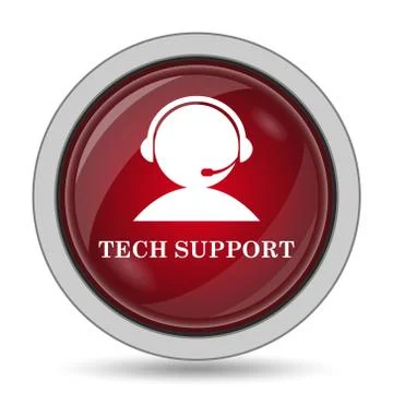 Tech support icon. Internet button on white background.. 스톡 일러스트