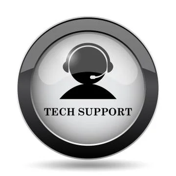 Tech support icon. Internet button on white background.. 스톡 일러스트