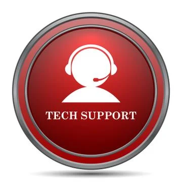 Tech support icon. Internet button on white background.. 스톡 일러스트
