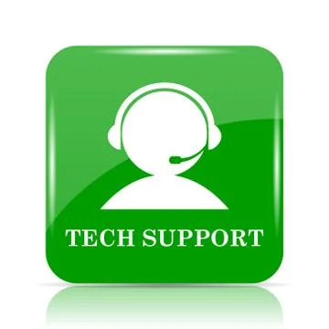 Tech support icon. Internet button on white background.. Illustrazione stock