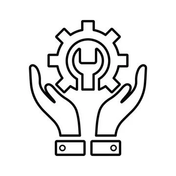 Tech Support icon. Line, outline design. 스톡 일러스트