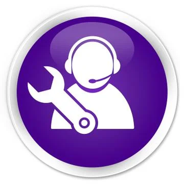 Tech support icon premium purple round button Stock Illustration