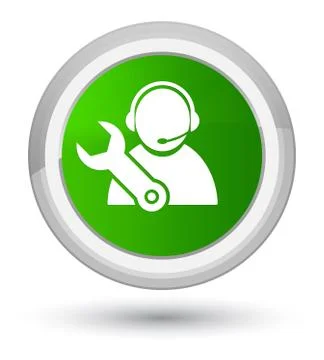 Tech support icon prime green round button Stock Illustration
