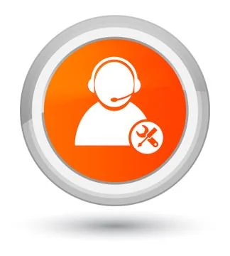 Tech support icon prime orange round button Stock Illustration