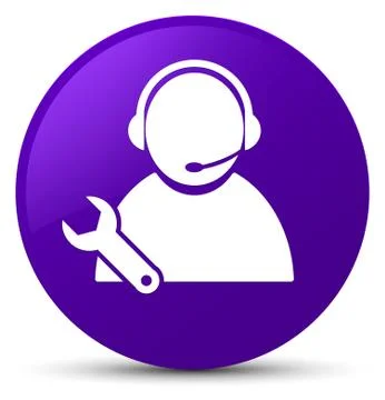 Tech support icon purple round button Stock Illustration