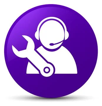 Tech support icon purple round button Stock Illustration