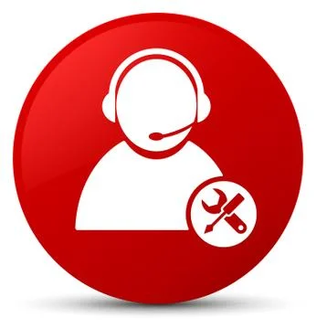 Tech support icon red round button Stock Illustration