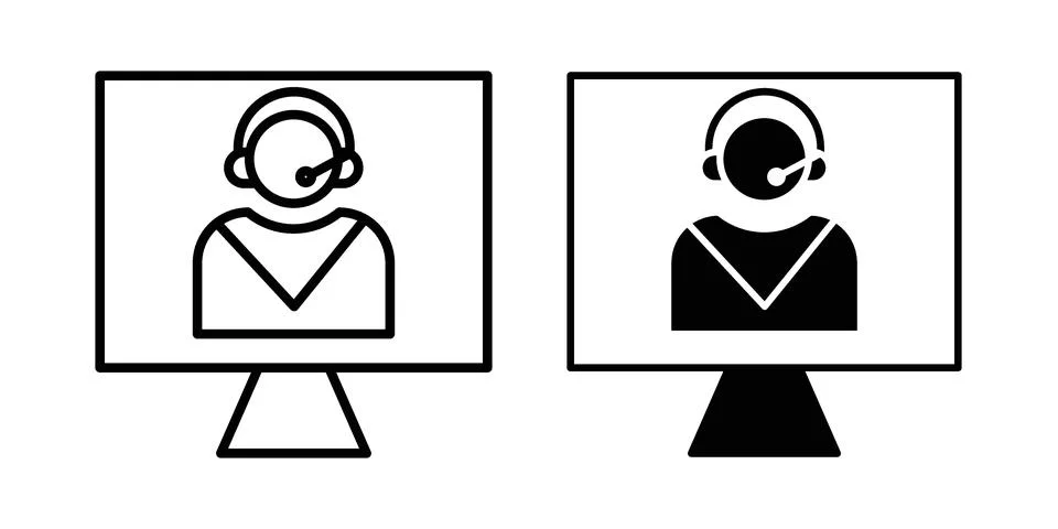 Tech support icon set modern line and solid style collection. Stock Illustration