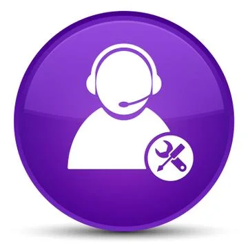 Tech support icon special purple round button Stock Illustration