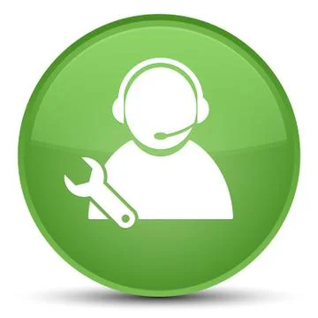 Tech support icon special soft green round button Stock Illustration