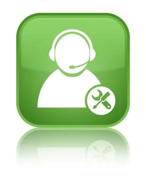 Tech support icon special soft green square button Stock Illustration