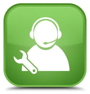 Tech support icon special soft green square button Stock Illustration
