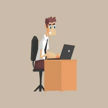 Tech Support Office Worker Stock Illustration