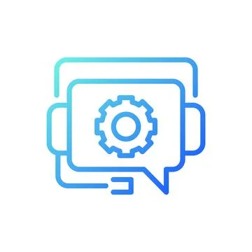 Tech support pixel perfect gradient linear vector icon Illustrazione stock