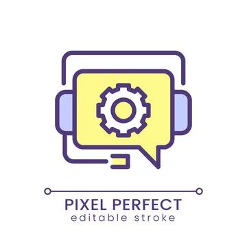 Tech support pixel perfect RGB color icon Stock Illustration