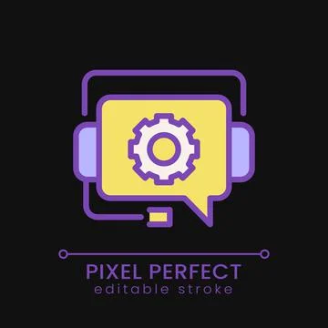 Tech support pixel perfect RGB color icon for dark theme Stock Illustration