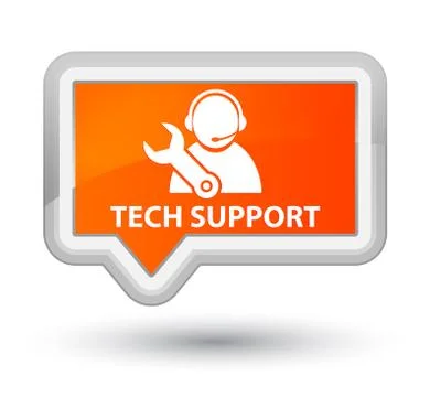 Tech support prime orange banner button Stock Illustration