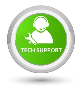 Tech support prime soft green round button Stock Illustration