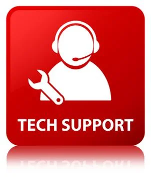 Tech support red square button Stock Illustration