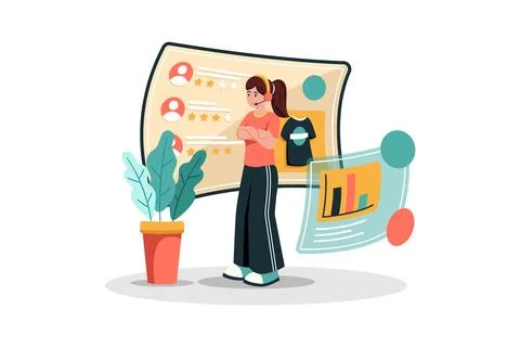 Tech support representative using customer feedback to improve technical su.. イラスト素材