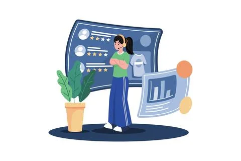 Tech support representative using customer feedback to improve technical su.. Stock Illustration