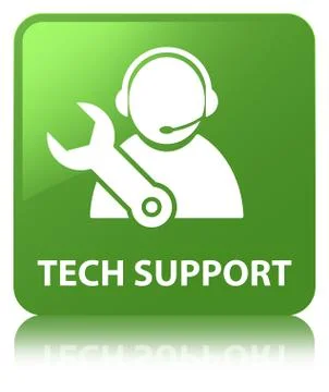 Tech support soft green square button Stock Illustration