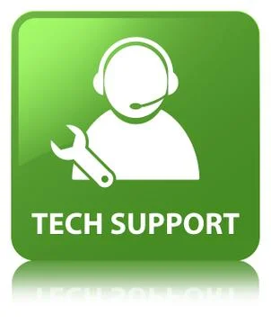 Tech support soft green square button Stock Illustration