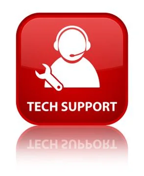 Tech support special red square button Stock Illustration