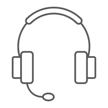 Tech support thin line icon, e commerce Stock Illustration