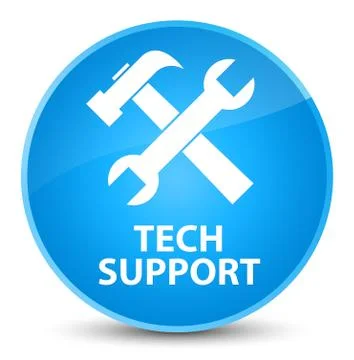 Tech support (tools icon) elegant cyan blue round button Stock Illustration