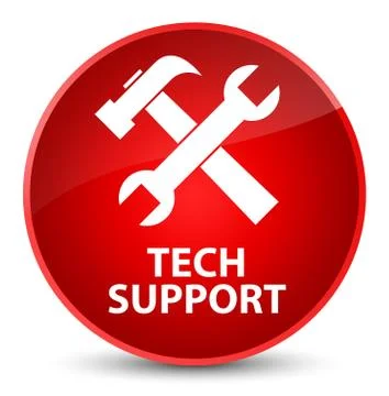 Tech support (tools icon) elegant red round button Stock Illustration