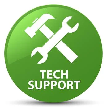 Tech support (tools icon) soft green round button Stock Illustration