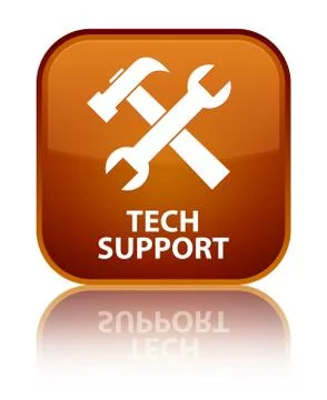 Tech support (tools icon) special brown square button Stock Illustration