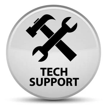 Tech support (tools icon) special white round button Stock Illustration