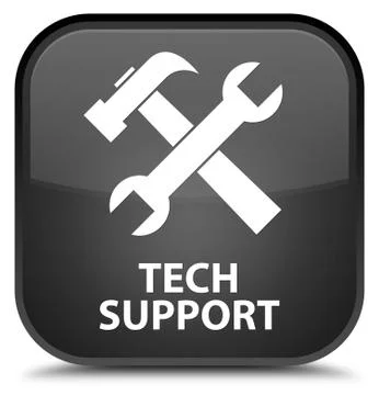 Tech support (tools icon) special black square button Stock Illustration