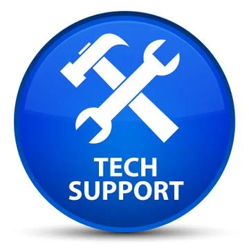 Tech support (tools icon) special blue round button Stock Illustration