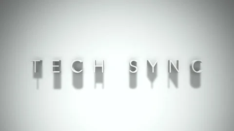Tech sync 3D title animation with shadows on a white background Video stock 297516471