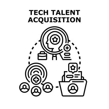 Tech talent acquisition process for developing business Ilustração Stock