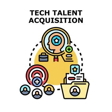 Tech talent acquisition process for developing business Stock Illustration